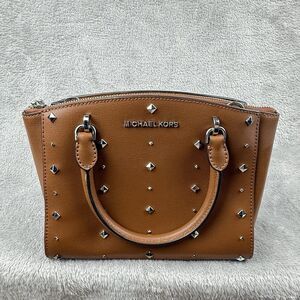 Michael Kors Ellis Stud Small Convertible Satchel Bag Crossbody‎ Leather Handbag
